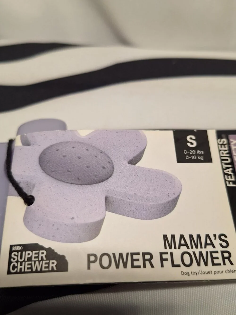 NWT Bark Super Chewer Mama's Power Flower Dog Toy S